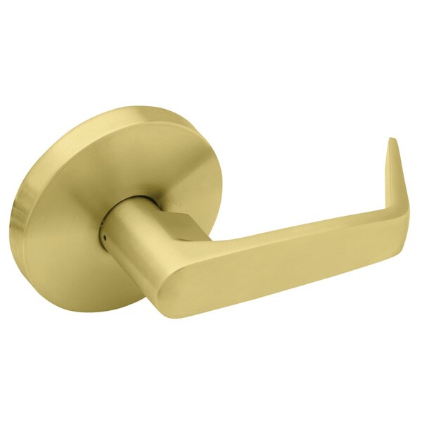 Grade 2 Double Dummy Cylindrical Lock, Non-Keyed, Dane Lever, Standard Rose, Satin Brass Finish